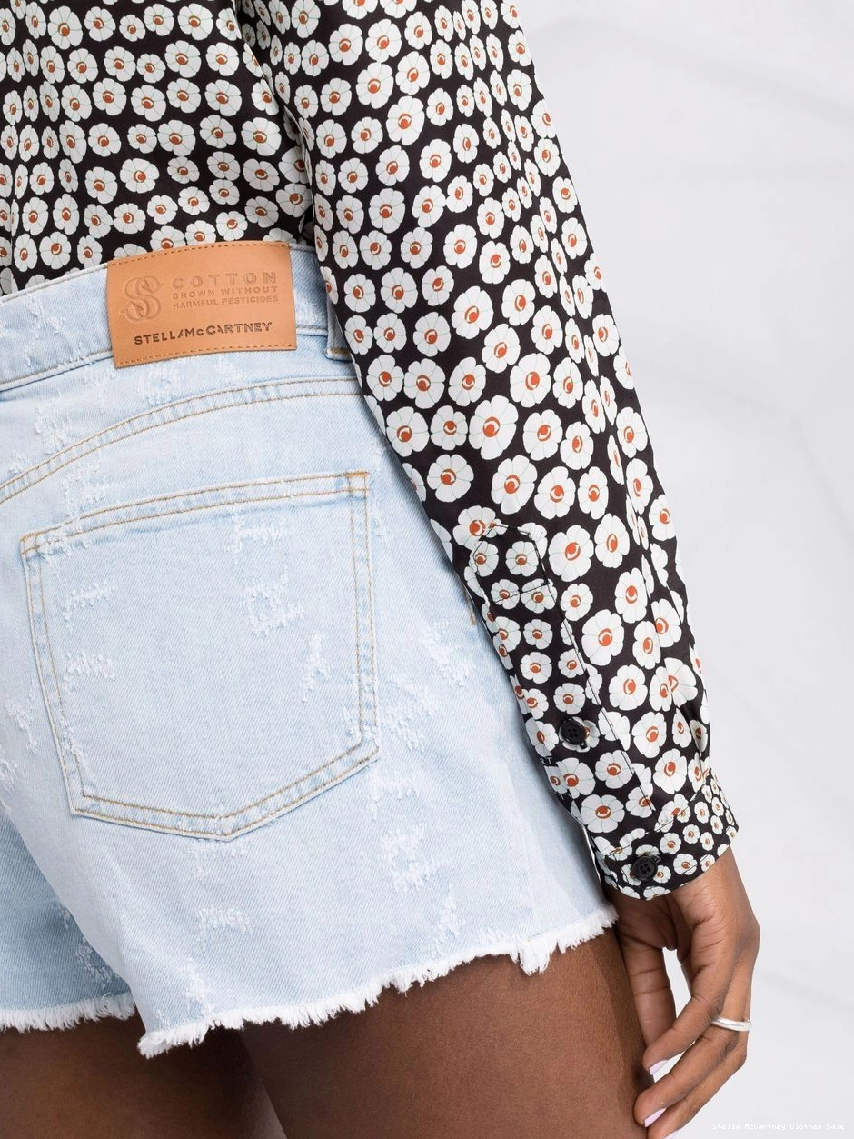 Cheap Women Stella Stella Logo McCartney denim shorts 0729